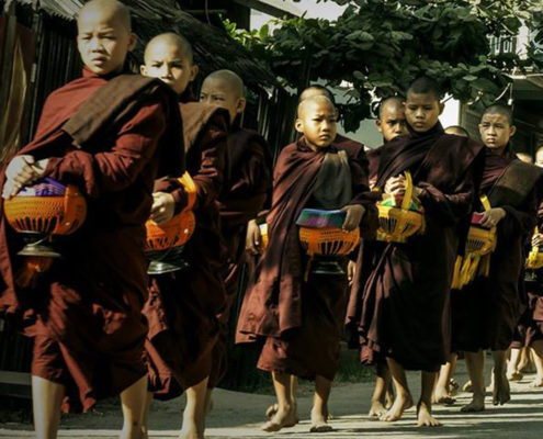 Buddhist Monks Yangon Myanmar